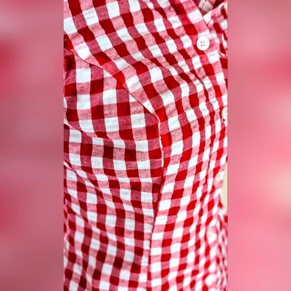 Unique Vintage, Smak Parlour Red & White Gingham Go-Getter Blouse - Picture 4 of 11